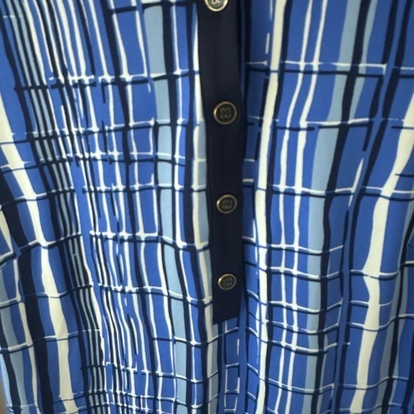 J. McLaughlin Biscayne Dress Catalina Cloth Blue Navy Crackle Size Small - Picture 4 of 6